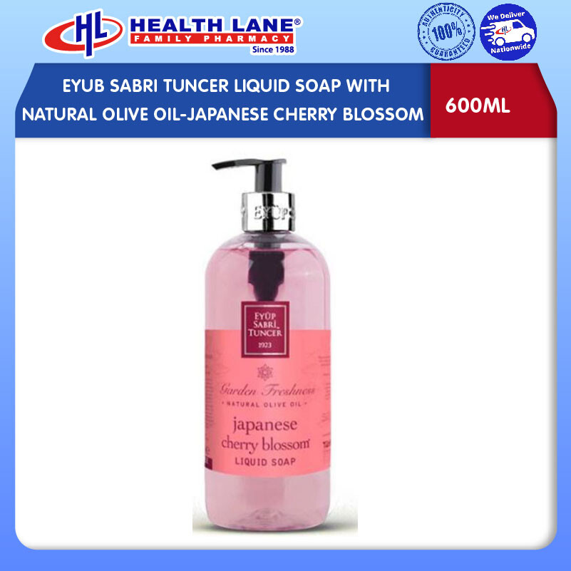 EYUB SABRI TUNCER CECAIR SABUN DENGAN NATURAL OLIVE MINYAK-JAPANESE CHERRY BLOSSOM (600ML)